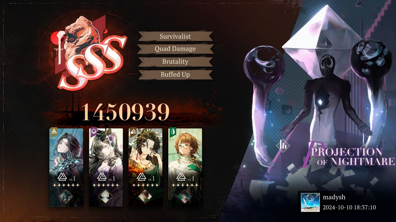 Lucy Jiu Niangzi Isolde Kakania - Projection of Nightmare Red SSS Score Clear (Reverse: 1999)