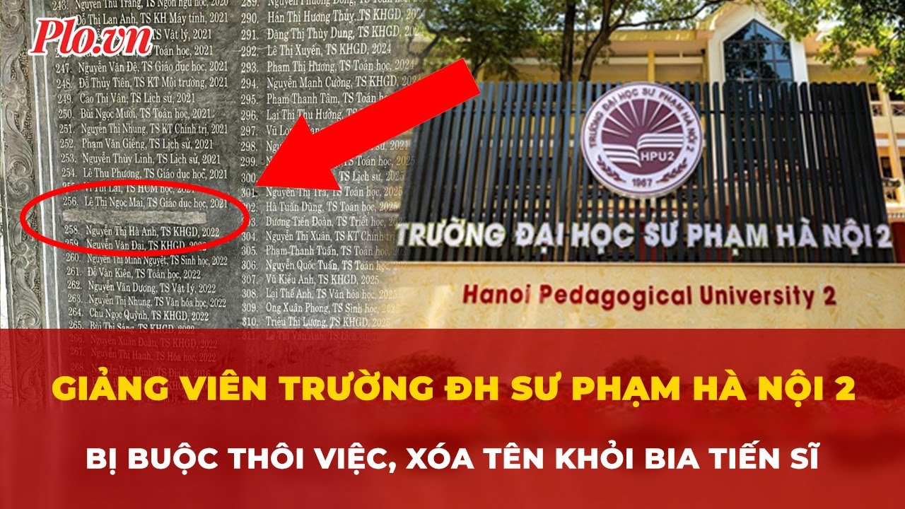 Vì sao Trường Đại học Sư phạm Hà Nội 2 buộc thôi việc giảng viên, xóa tên khỏi bia tiến sĩ?
