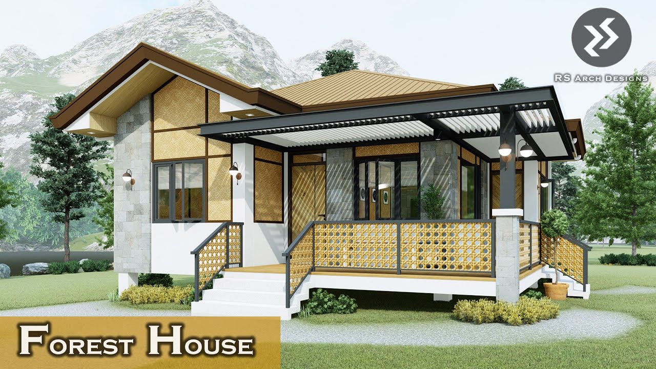 LOW COST HALF AMAKAN HALF CONCRETE | FOREST HOUSE INDUSTRIAL DESIGN | 2 BEDROOMS | 8.5 x 9.5 METERS