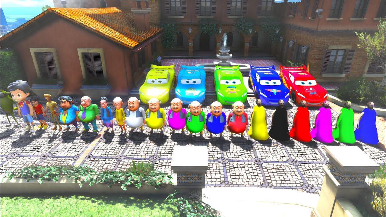 Малыш Шингам играет в прятки с красочной бабушкой и Моту Патлу в GTA 5 | Моды для GTA 5