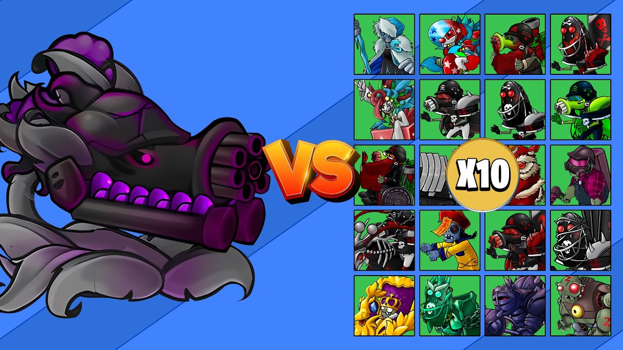 MEGAGUISANTRALLADORA DESTRUCTORA vs TODOS LOS ZOMBIS X10 | PvZ Fusion