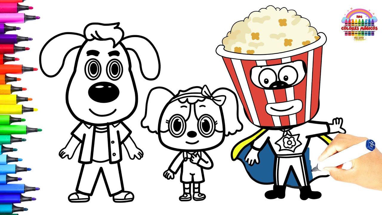 🎂 DIBUJA Y COLOREA A SHERIFF LABRADOR, PAPILLON Y DOBBY 🎈🎁 El cumplea&ntilde;os de DODO |Animaci&oacute;n