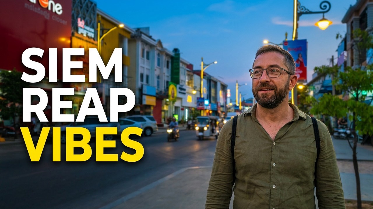Siem Reap Evening Vibes 🌆  Sivutha Boulevard Walking Tour