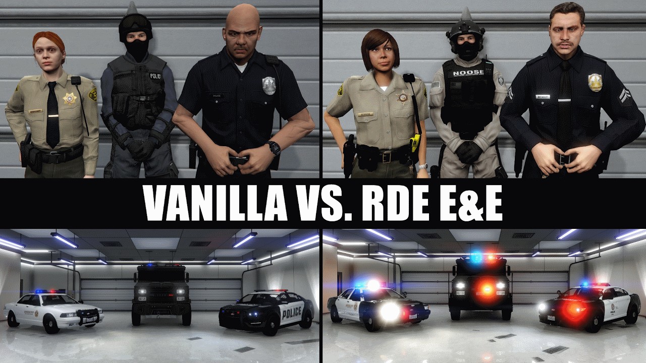 GTA V - Vanilla Vs. RDE E&E | Vehicles & Peds Comparison