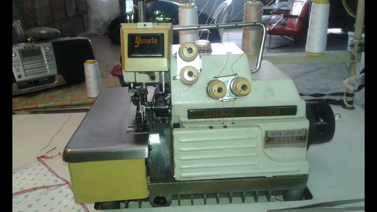 YAMATA GN800-5 OVERLOCK, sincronizar tiempos, máquina de coser fileteadora sewing machine