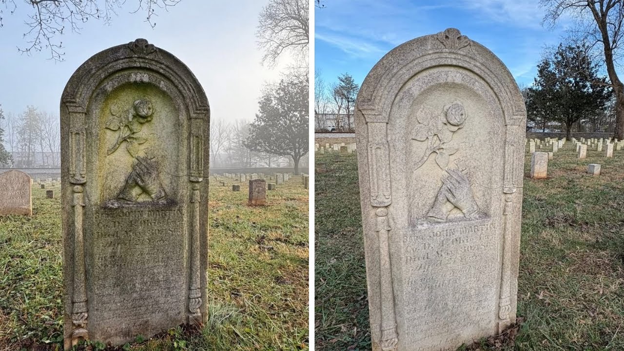 Cleaning Civil War headstones!