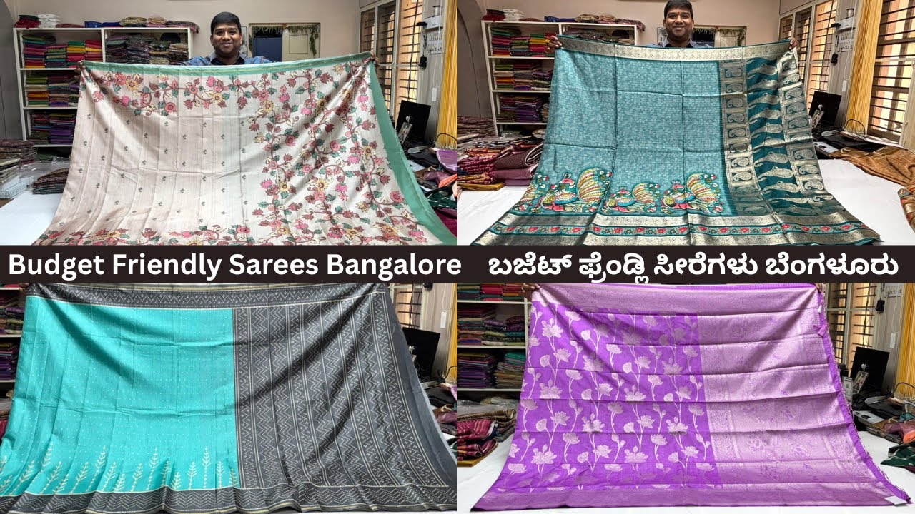Bangalore Budget Saree Collection 🛍️ | Semi Tussar, Semi Silk, Semi Crepe | Single Piece Available