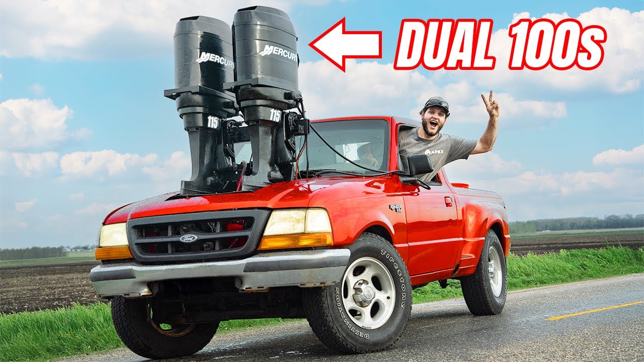 Ford Ranger Gets TWIN 100HP Boat Motors!