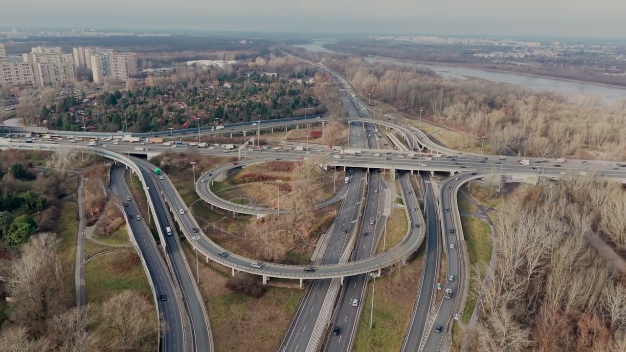 Warsaw Zoliborz district - drone view