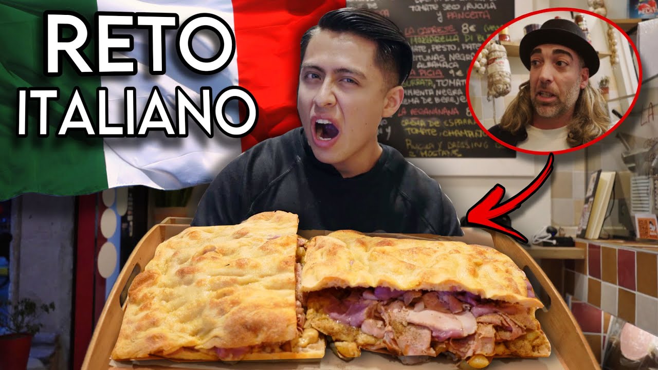 ITALIANO ME RETA a COMER SU BOCADILLO GIGANTE 🥪🇮🇹 *€100 Si Logro COMERLO en 30 MINUTOS*