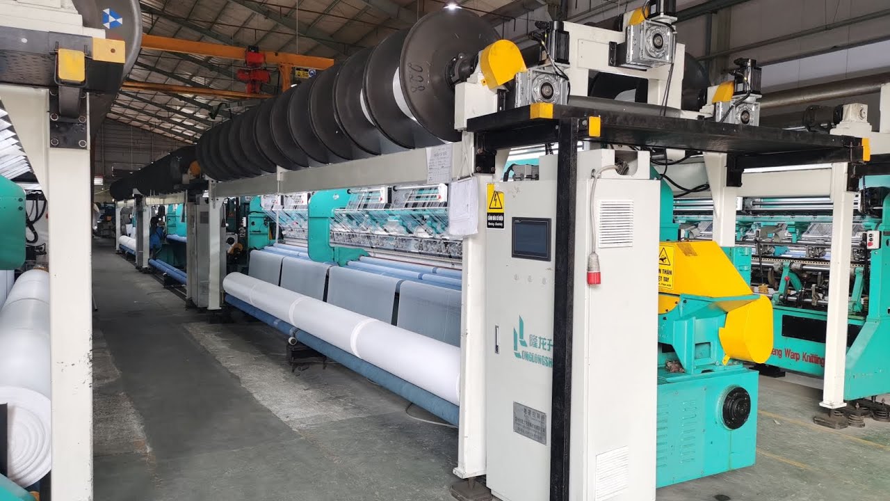 Mesh fabric warp knitting machine , HSGE (RS) , 4bars , 450gsm &mdash;Karl Mayer , LIBA , LLS