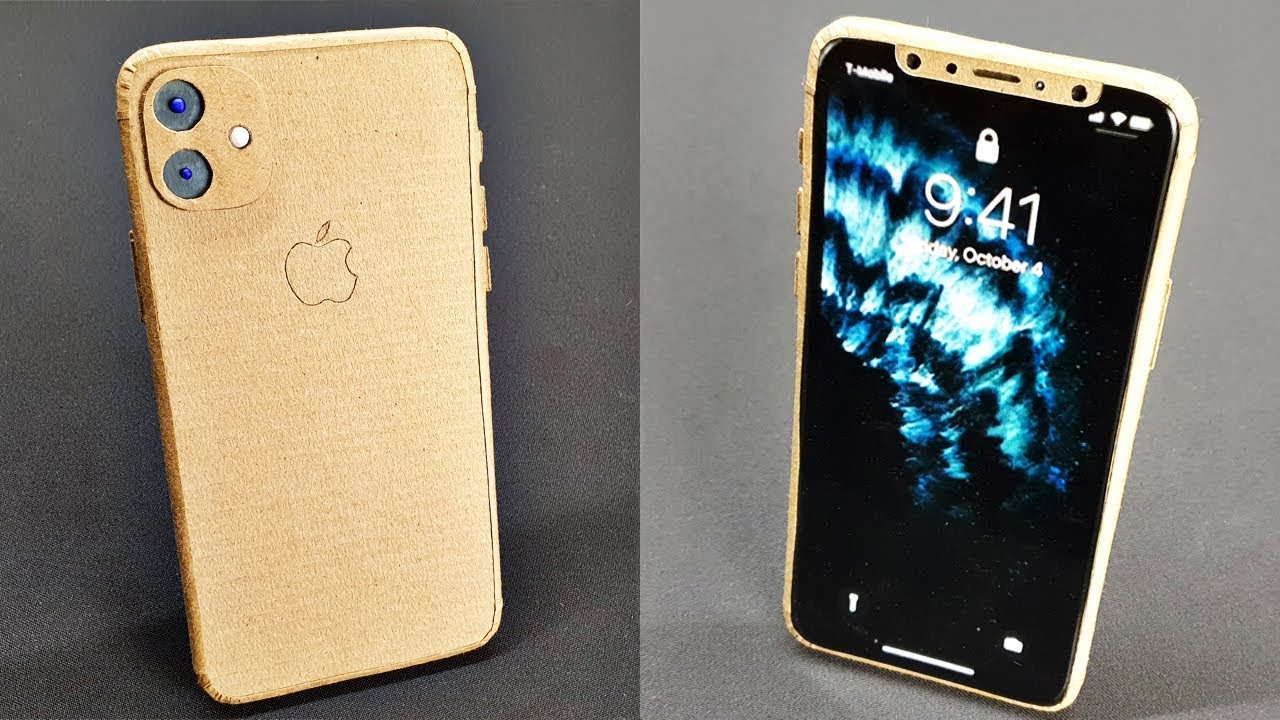 How to make iPhone 11 from cardboard / (Simple DIY)