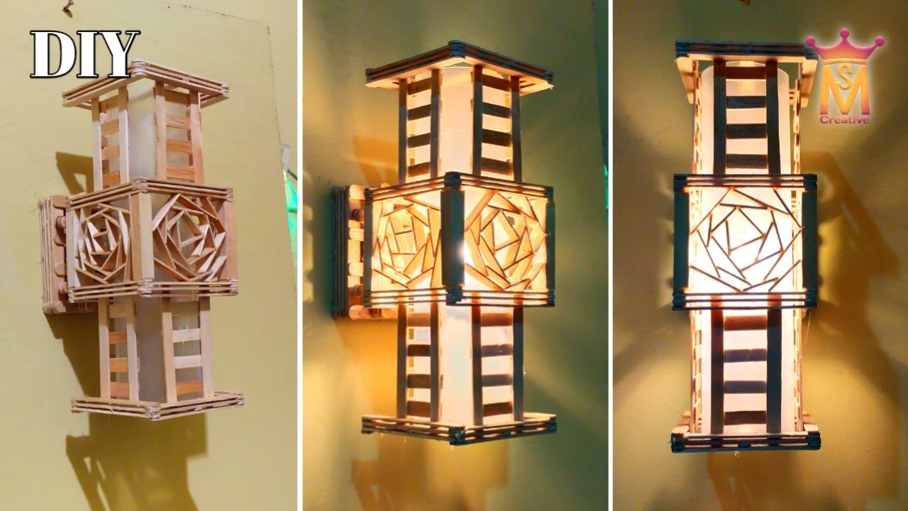 Cara membuat lampu hias minimalis dari stik es krim |DIY
