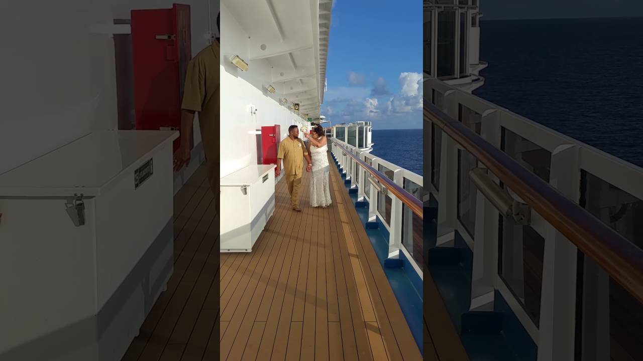 Walking down the Promenade Deck for Photos