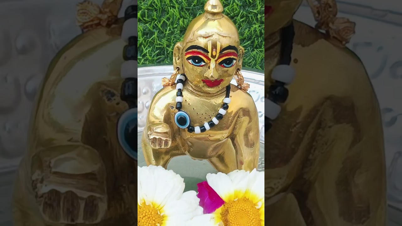 राधे राधे जय श्री कृष्णा कान्हा के स्नान #laddu #shyam 🥰🥰🥰