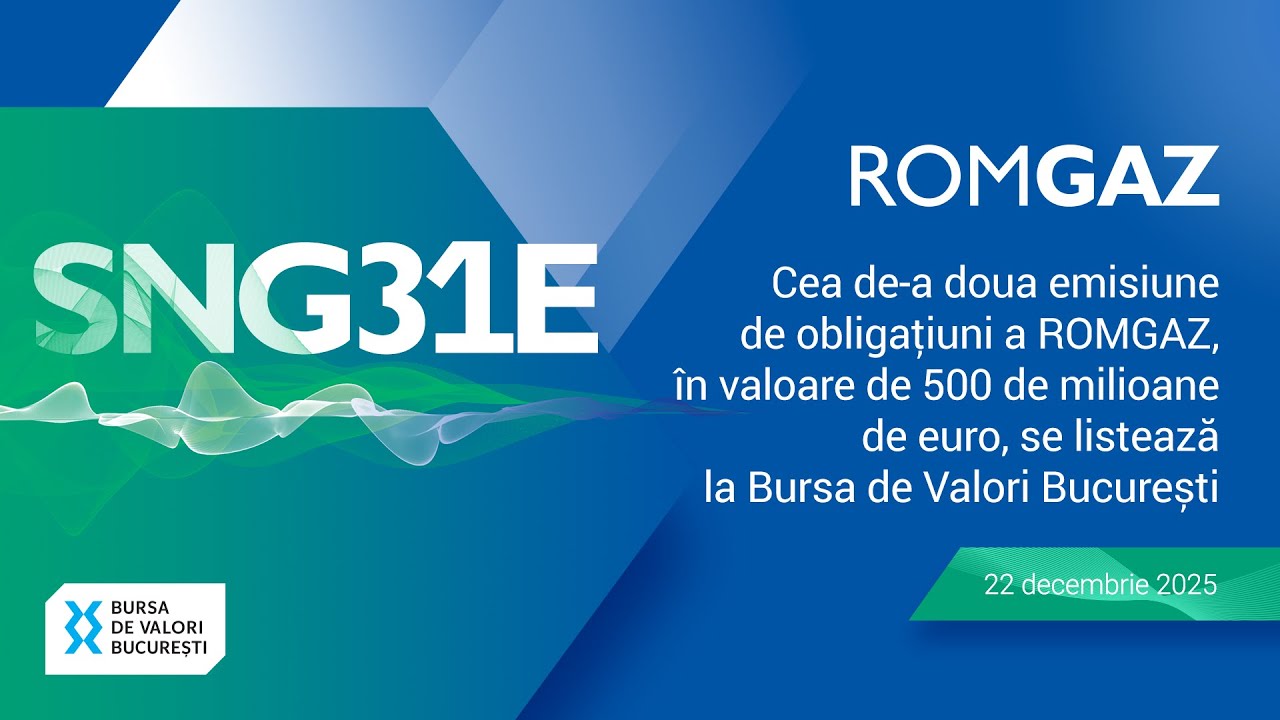 ROMGAZ listeaza cea de-a doua emisiune de obligatiuni la BVB in valoare de 500 milioane de euro