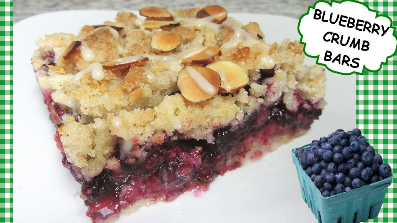 Easy Blueberry Crumb Bars Recipe ~ Very Berry Crumble Snack Bars