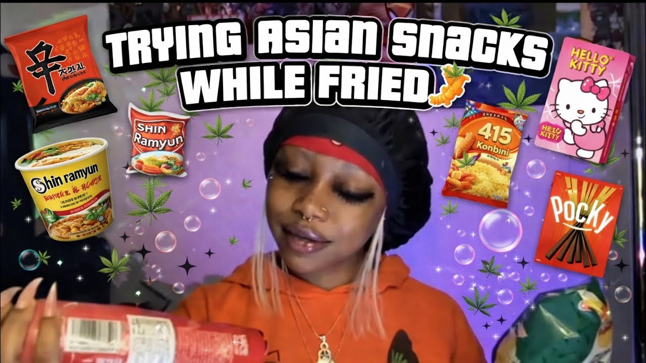 TRYING ASIAN SNACKS WHILE FRIED 😵‍💫 