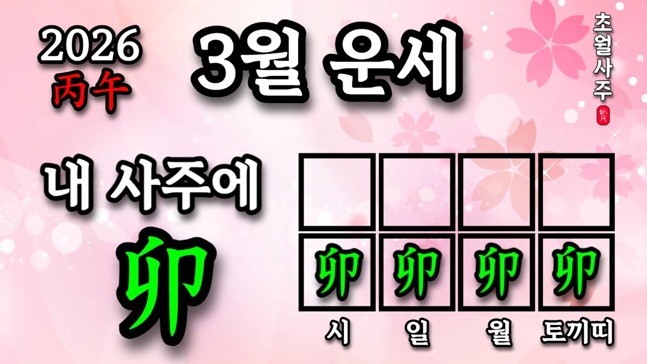[3월운세] 내 사주에 묘(卯)가 있으면, 신묘월에는?