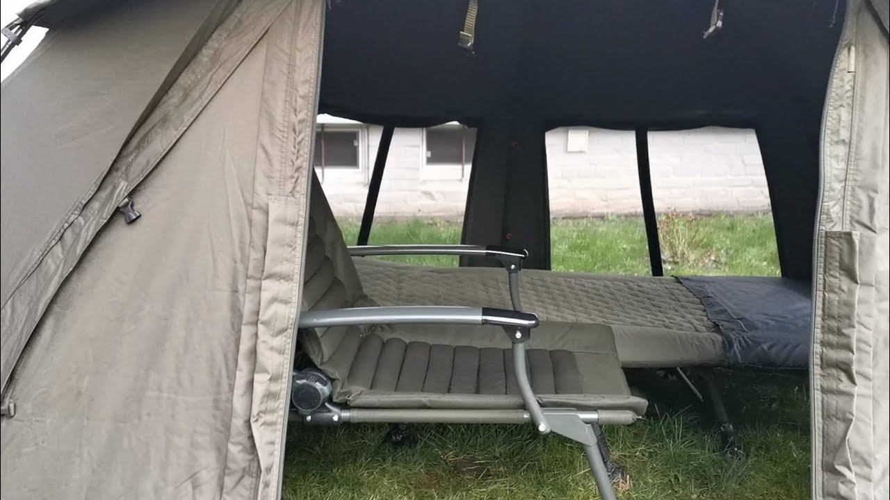Trakker tempest advanced 100 Bivvy Liege Stuhl Sitzhöhe Rundumblick