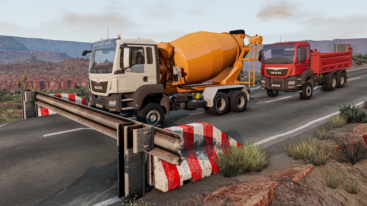 Cars vs Guard Rails #1 - BeamNG.Drive