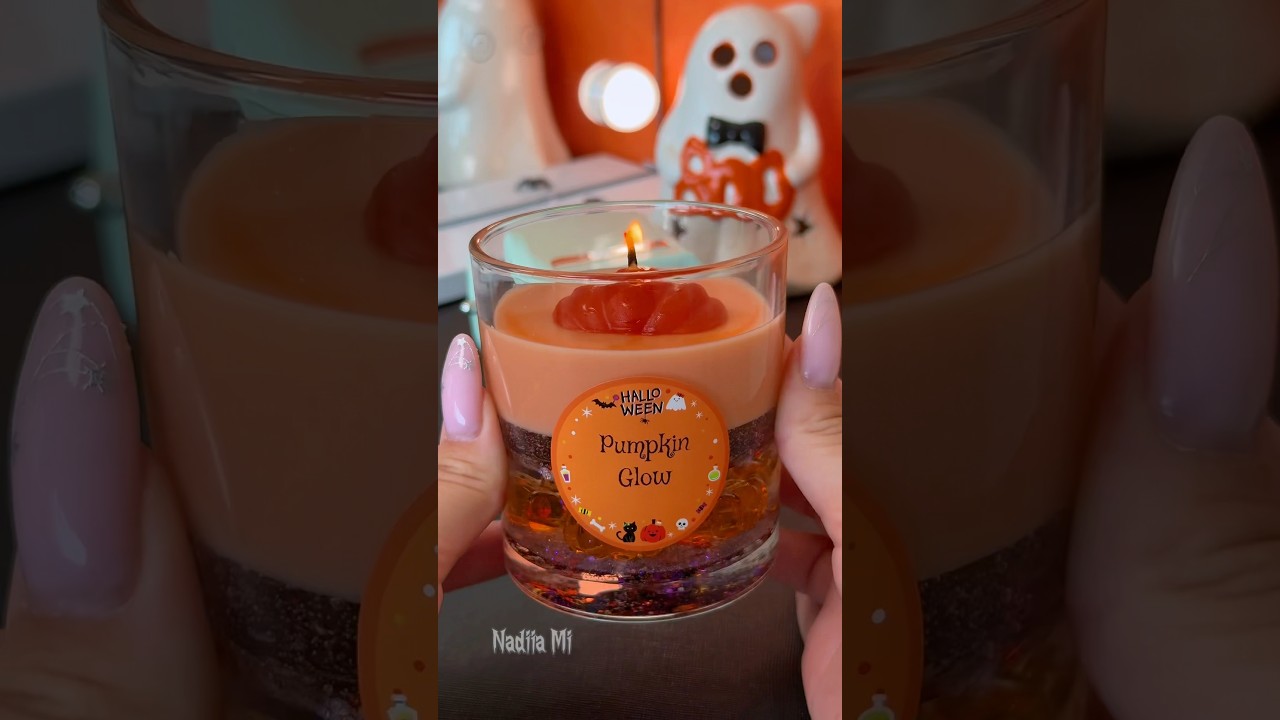 Pumpkin Glow Candle ✨ Halloween Water Candle DIY | ASMR Candle Making🎃