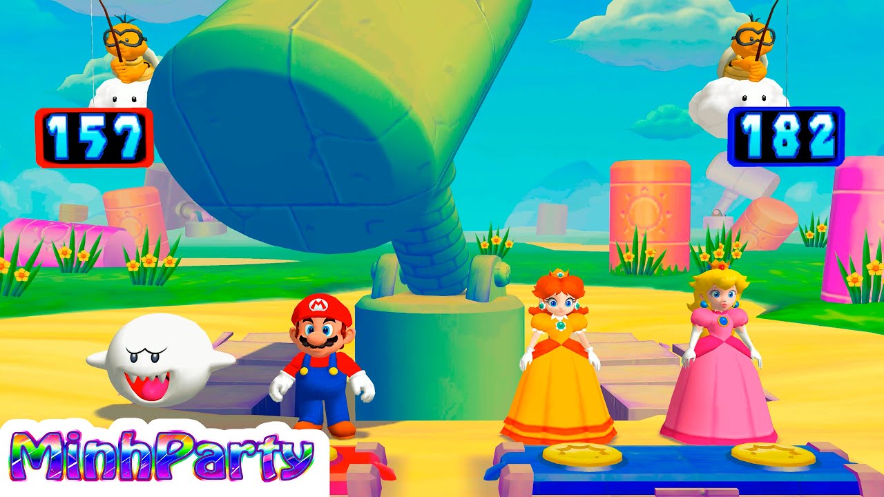 Mario Party 5 Minigames Collection Boo Vs Mario Vs Peach Vs Daisy Gameplay