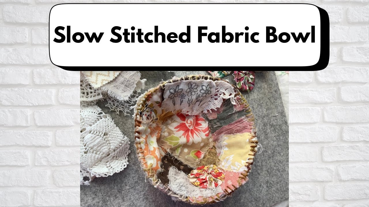 💕 Заканчиваю свою первую миску из ткани 💕 / Совместная работа над вышивкой с @Stitchingwithcarol ...