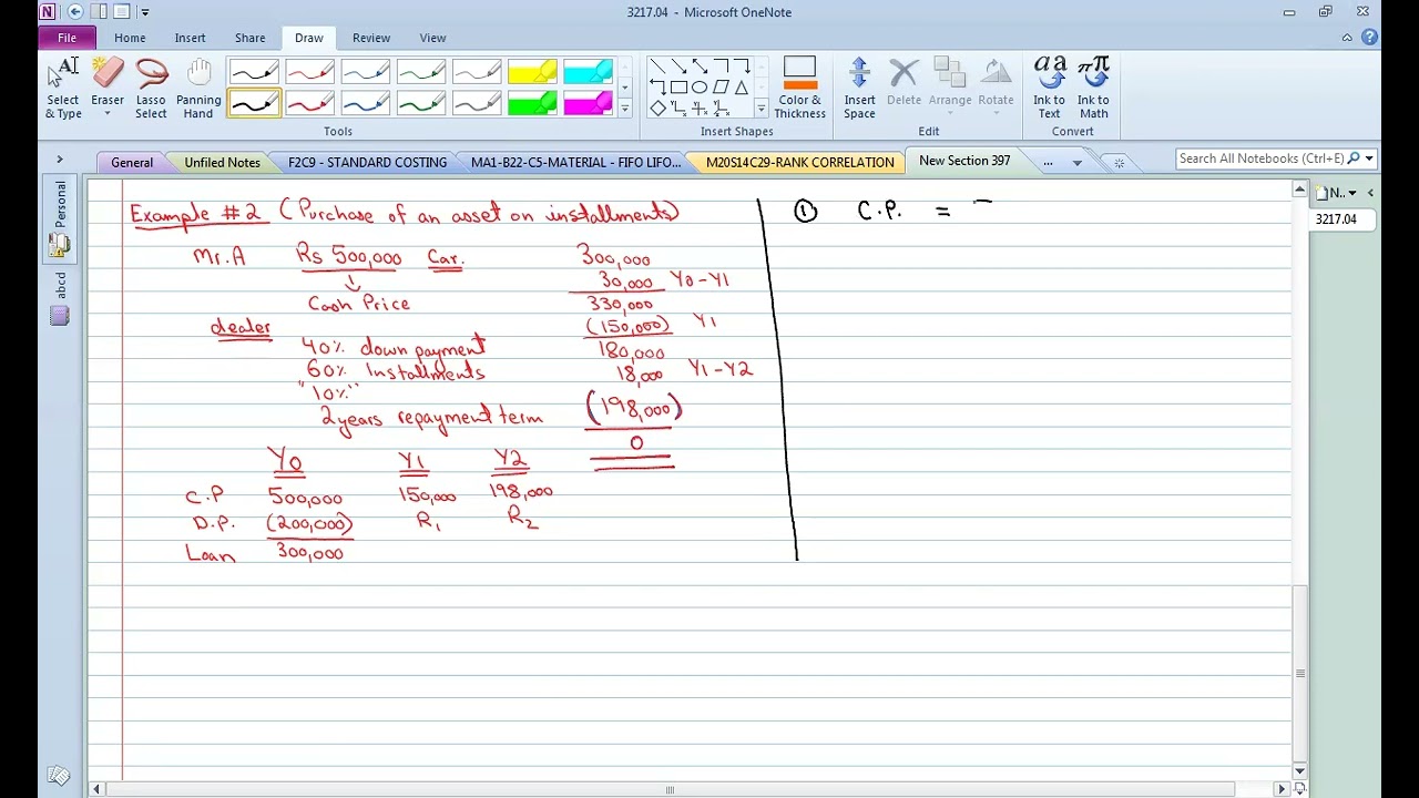 Financial mathematics part 6 8sep22 Example 2 Purchase of an asset on installment