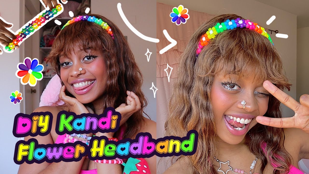 ❀ KANDI HOW TO: Flower Headband ❀ Perfect for Decora, Kidcore, Raves ❀