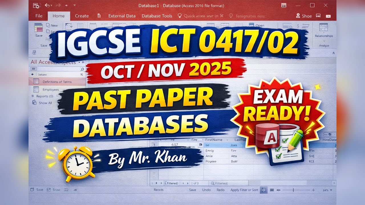 IGCSE ICT OCT NOV 2025 ICT 0417/02  Databases  (Access ) task Past Paper Solutions