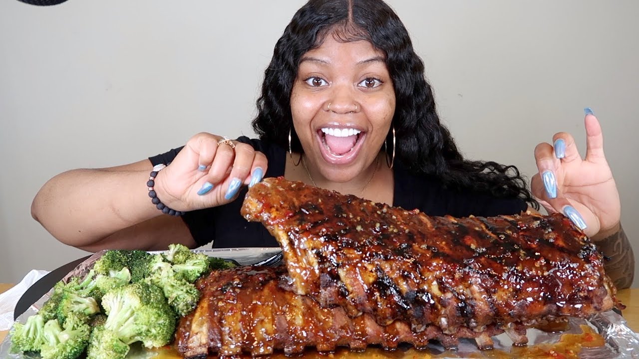 WHISKEY GLAZED RIBS MUKBANG!!!