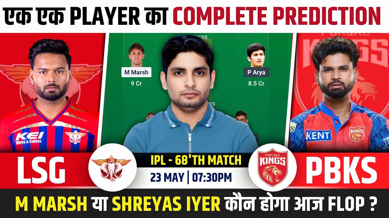 LSG vs PBKS Dream Team, LSG vs PBKS IPL 2026 Match Prediction, LSG vs PBKS IPL 2026 Match Dream Team