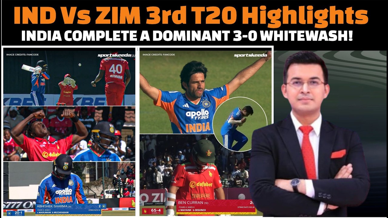3rd T20 Ind Vs Zim Full Highlights / INDIA COMPLETE A DOMINANT 3-0 WHITEWASH!