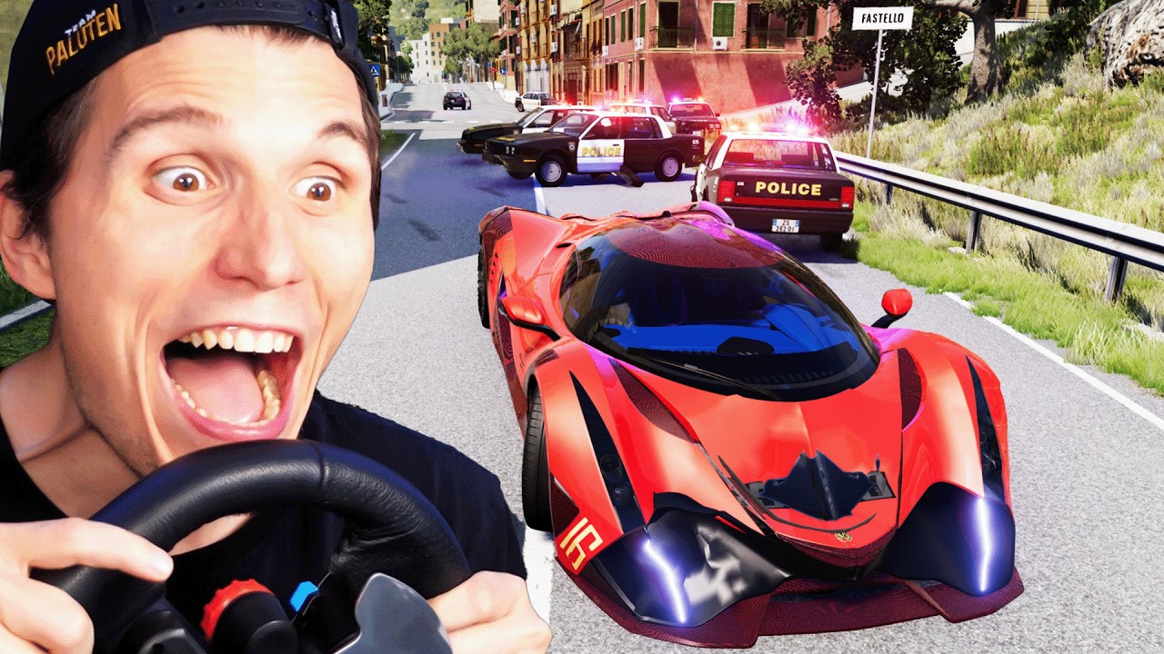 5000 PS Auto vs. 50 Polizei-Autos | BeamNG