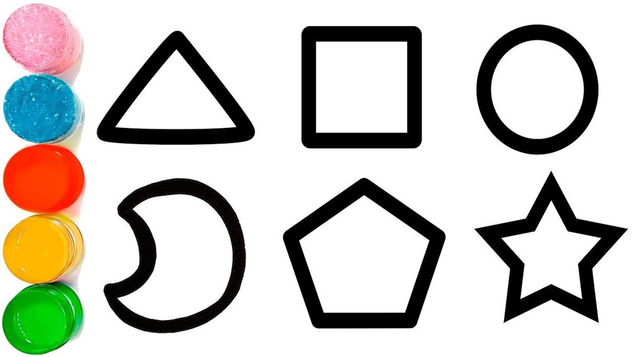 Shapes drawing for kids, Learn 2d shapes, colors for toddlers | Preschool Learning part - 53