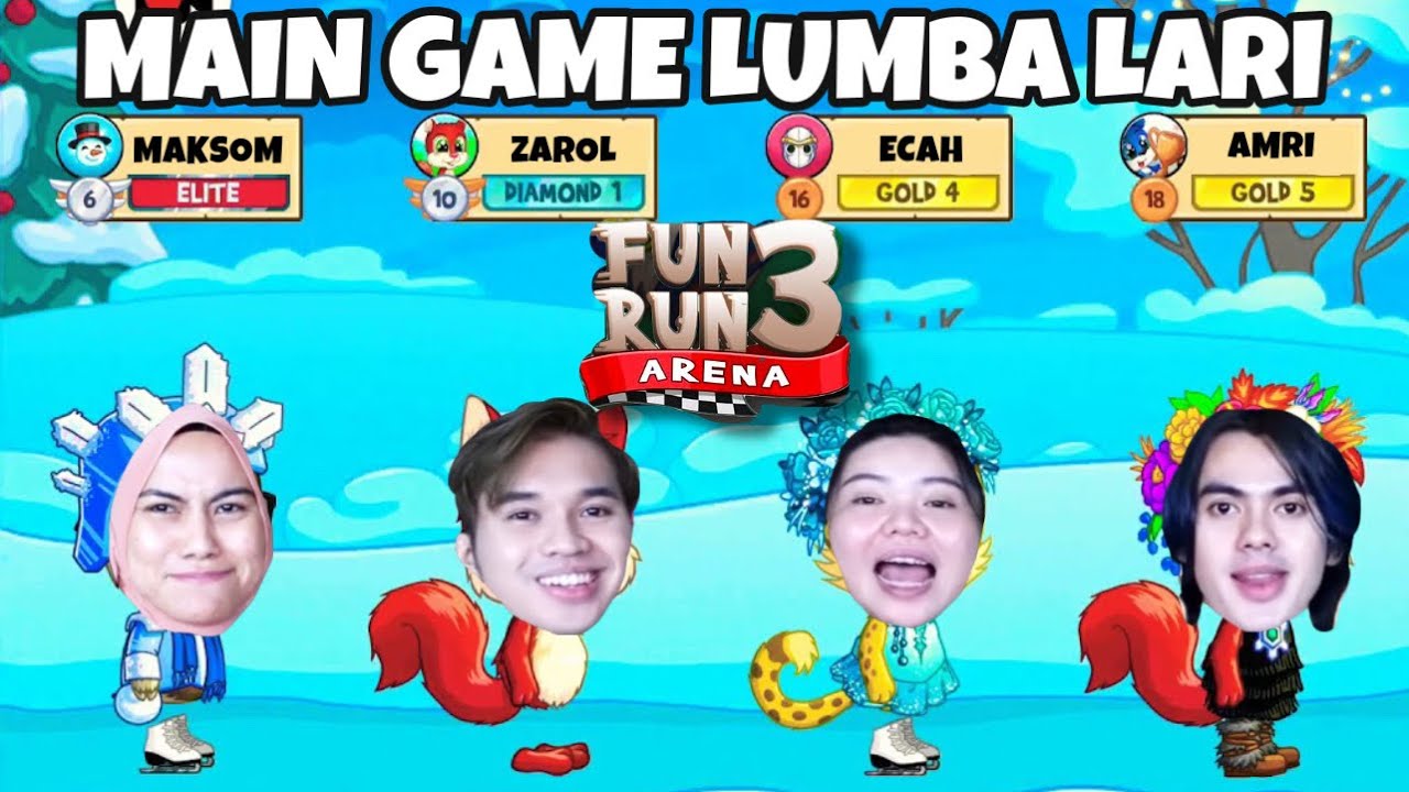 MAIN GAME LUMBA LARI (FUN RUN 3). SIAPA KALAH KENA MASUKKAN AIS DALAM MULUT!