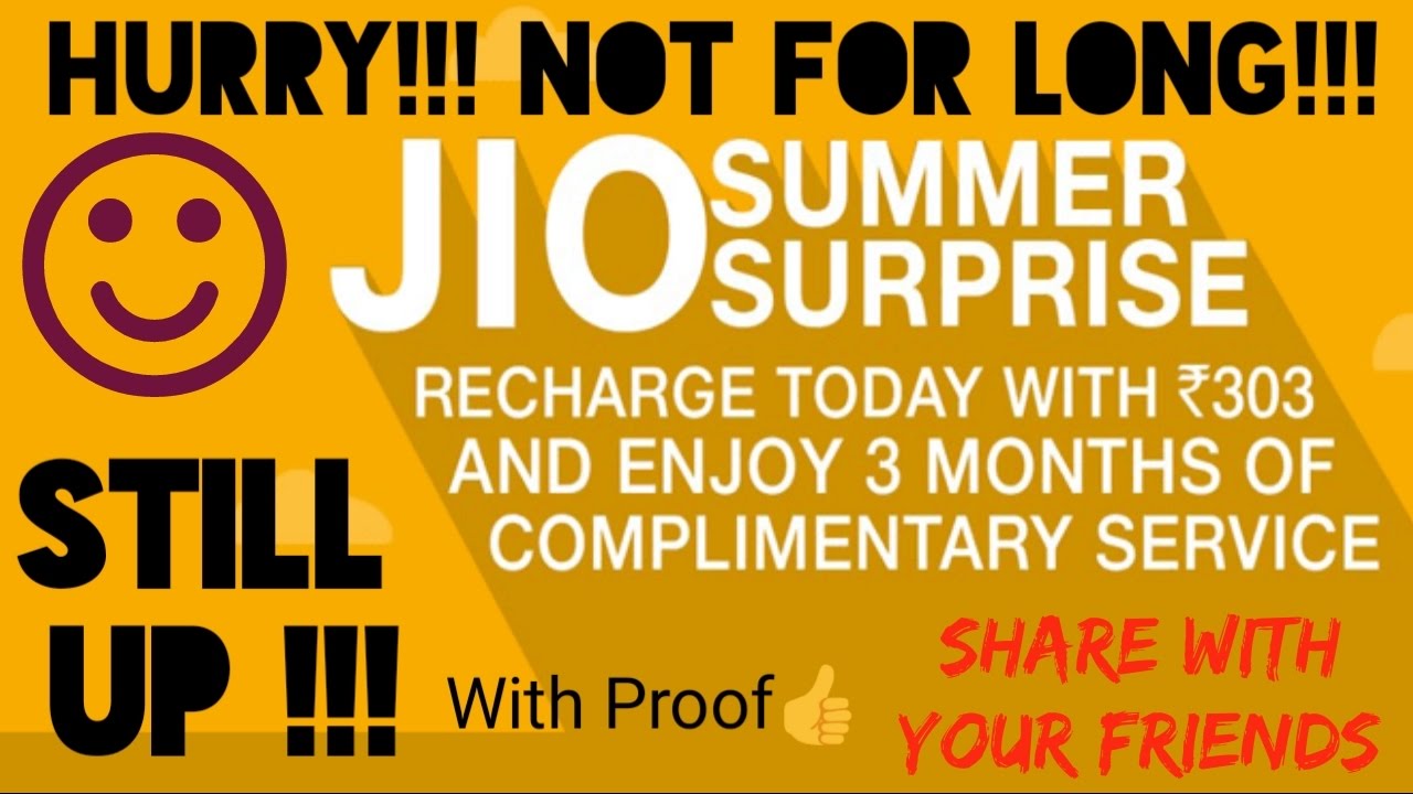 Jio Summer Surprise Offer Still Up !!! With Proof (Ending 11th April Midnight)