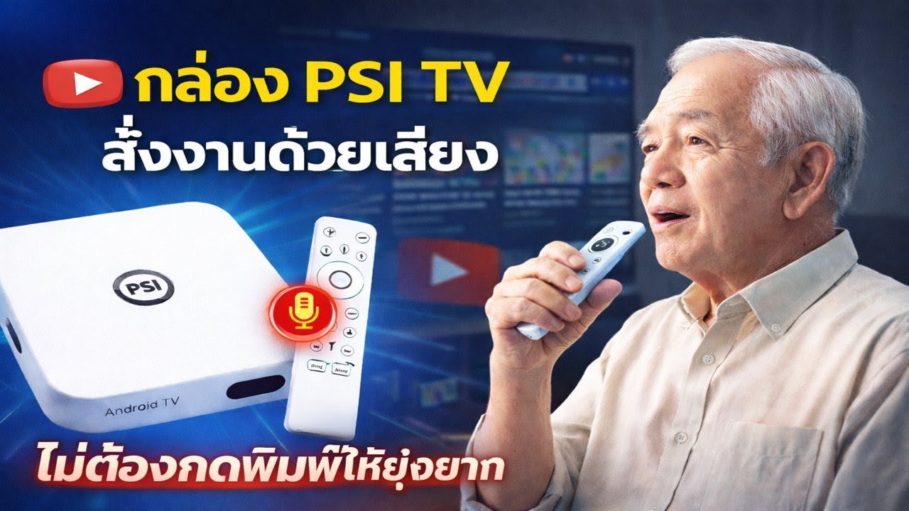 กล่อง PSI TV สั่งงานด้วยเสียง | Android TV ผู้ใหญ่ใช้ได้ ดูง่าย