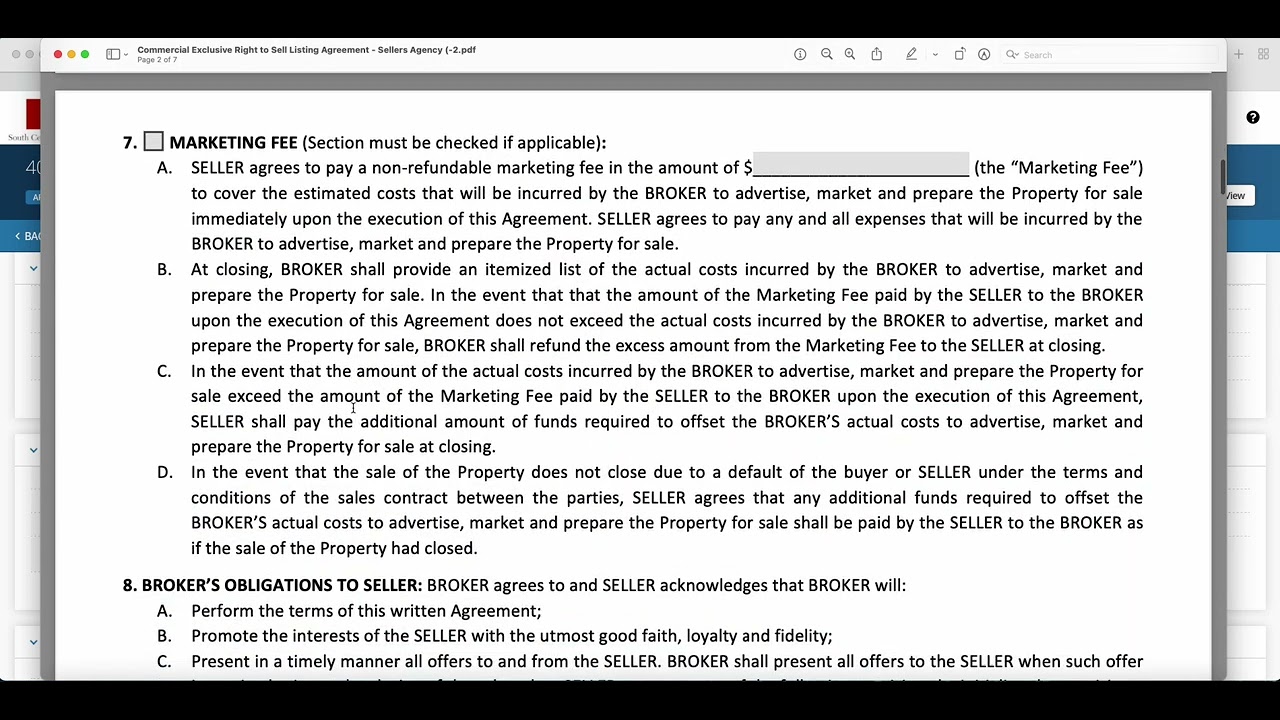 Forms & Disclosures - Listing Agreement - Commercial