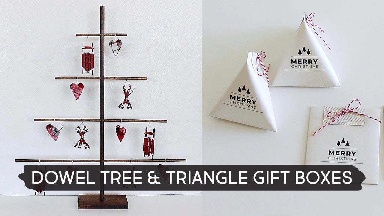 Day 12 | DIY Wooden Dowel Tree and Triangle Gift Boxes