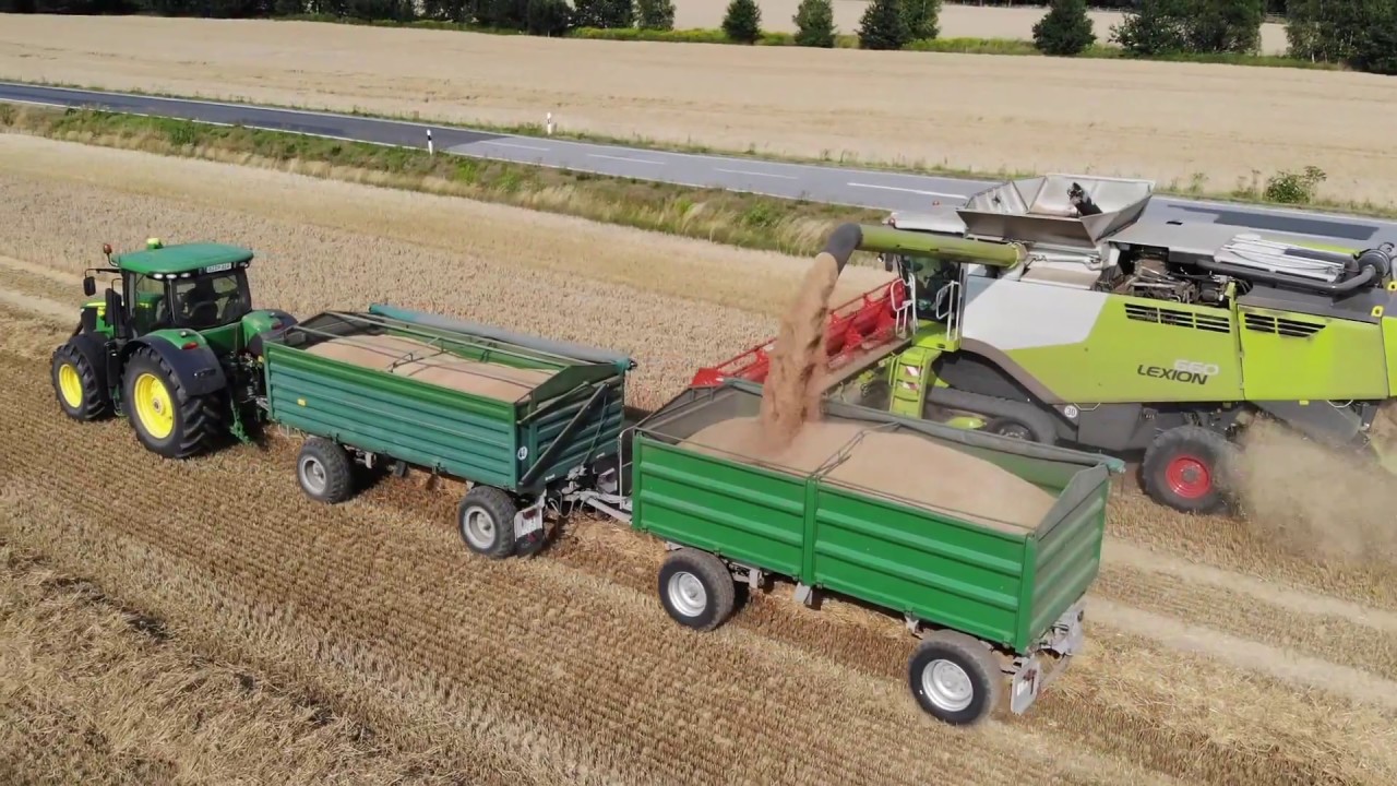 Claas Lexion 660 Terra Trac und John Deere 7250R - Ernte 2018
