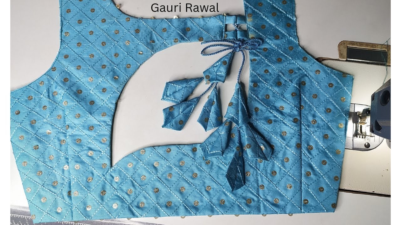 Boat neck blouse design cutting and stitching.Gauri Rawal