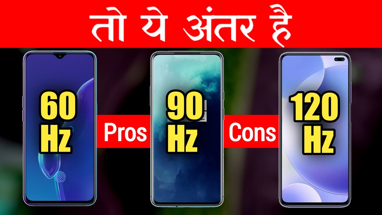 60Hz Vs 90Hz Vs 120Hz ! What Is Display Refresh Rate ! Pros and Cons ! In Hindi 2020