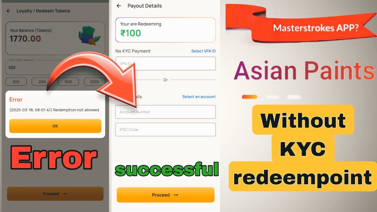 Masterstroke withdrawal new update |Masterstroke Asin Pints redeempoint Without KYC Full Details2025