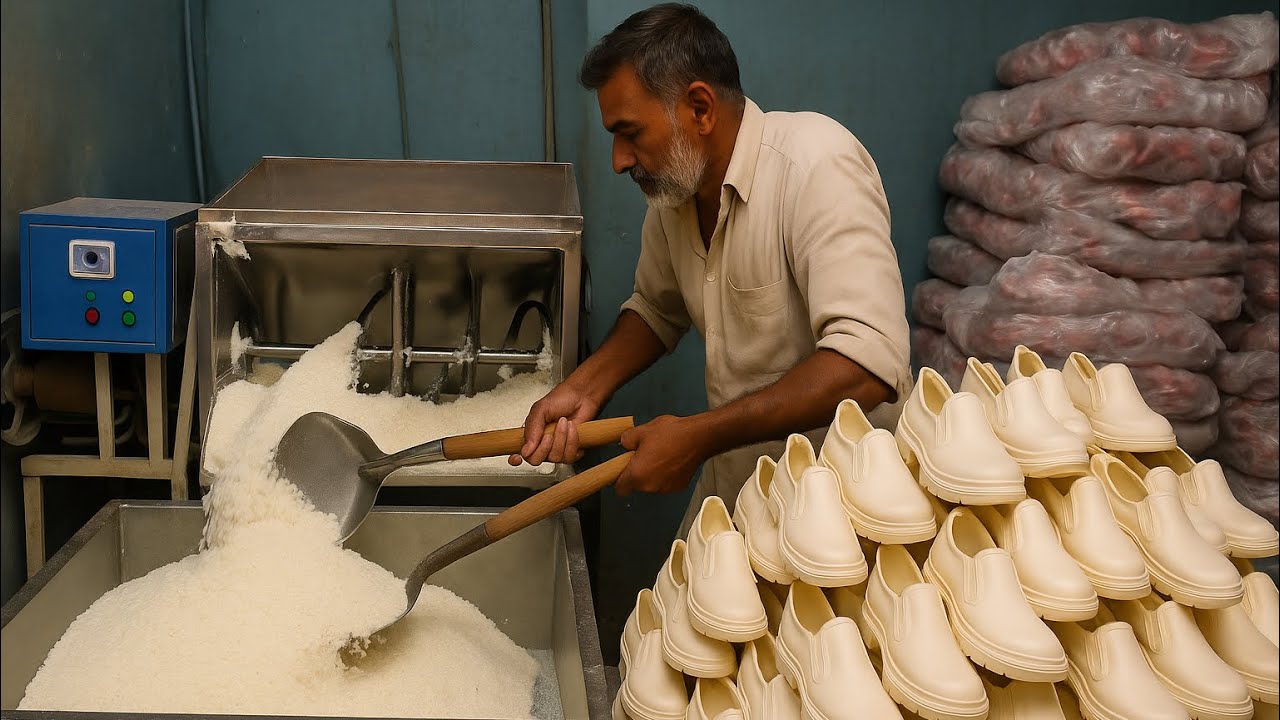 Amazing Recycling process of plastic waste into Soft Running shoes | How shoes are made in Pakistan