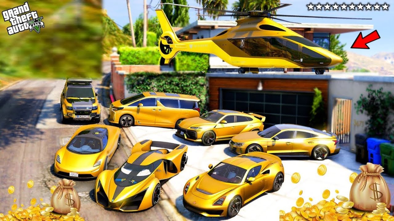 FRANKLIN COLLECTING GOLDEN CARS in GTA 5