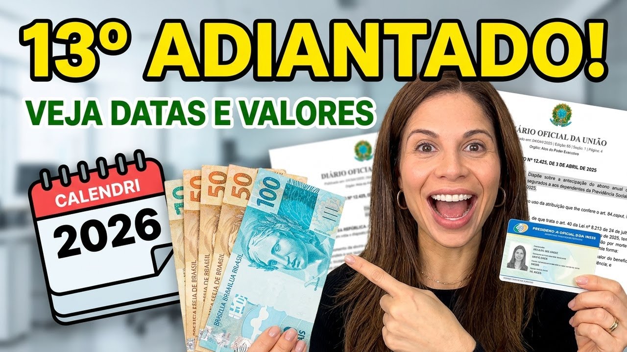 INSS: 1&ordf; PARCELA do 13&ordm; SAL&Aacute;RIO para os APOSENTADOS - CALEND&Aacute;RIO INSS 2026 - VEJA DATAS e VALORES