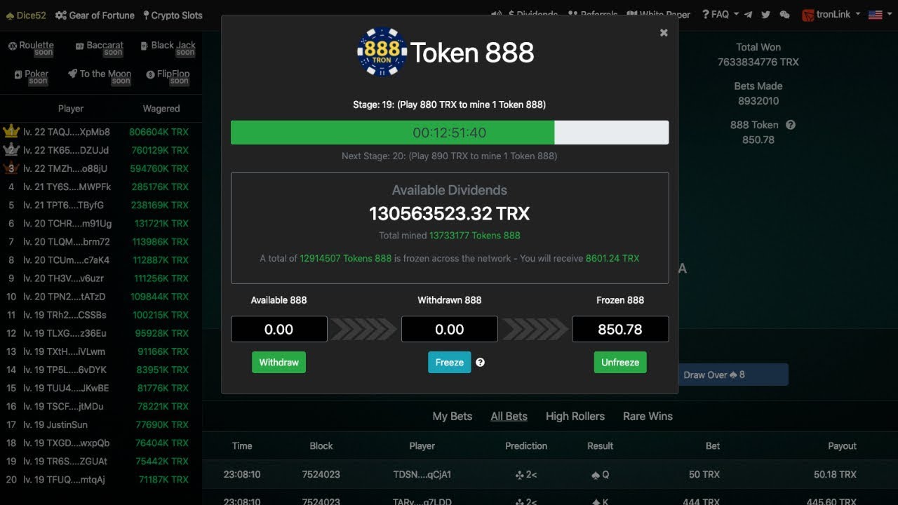 888 Tron Hits Record High Dividend Payout | 888Tron FOMO