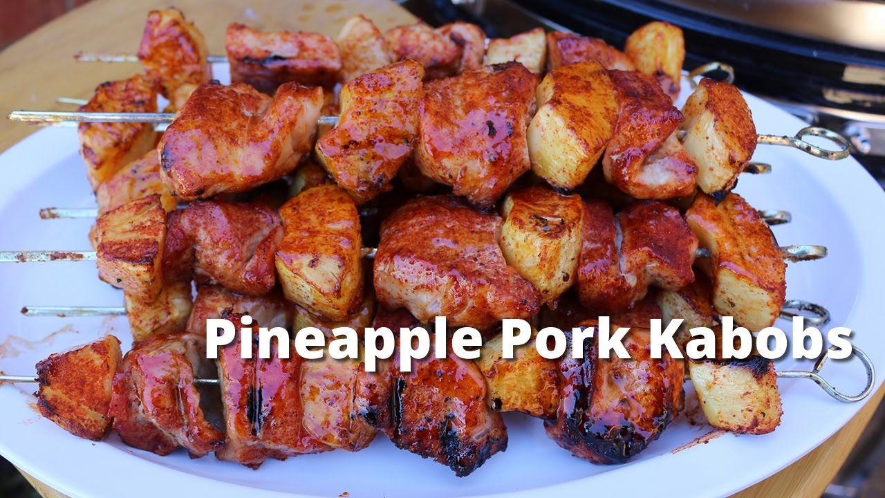 Pineapple Pork Kabobs | Grilled Pork Kebab Recipe on Kong Ceramic Grill